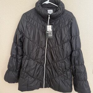 Bossini Black Puffy Jacket XL Silk Touch Padding New
